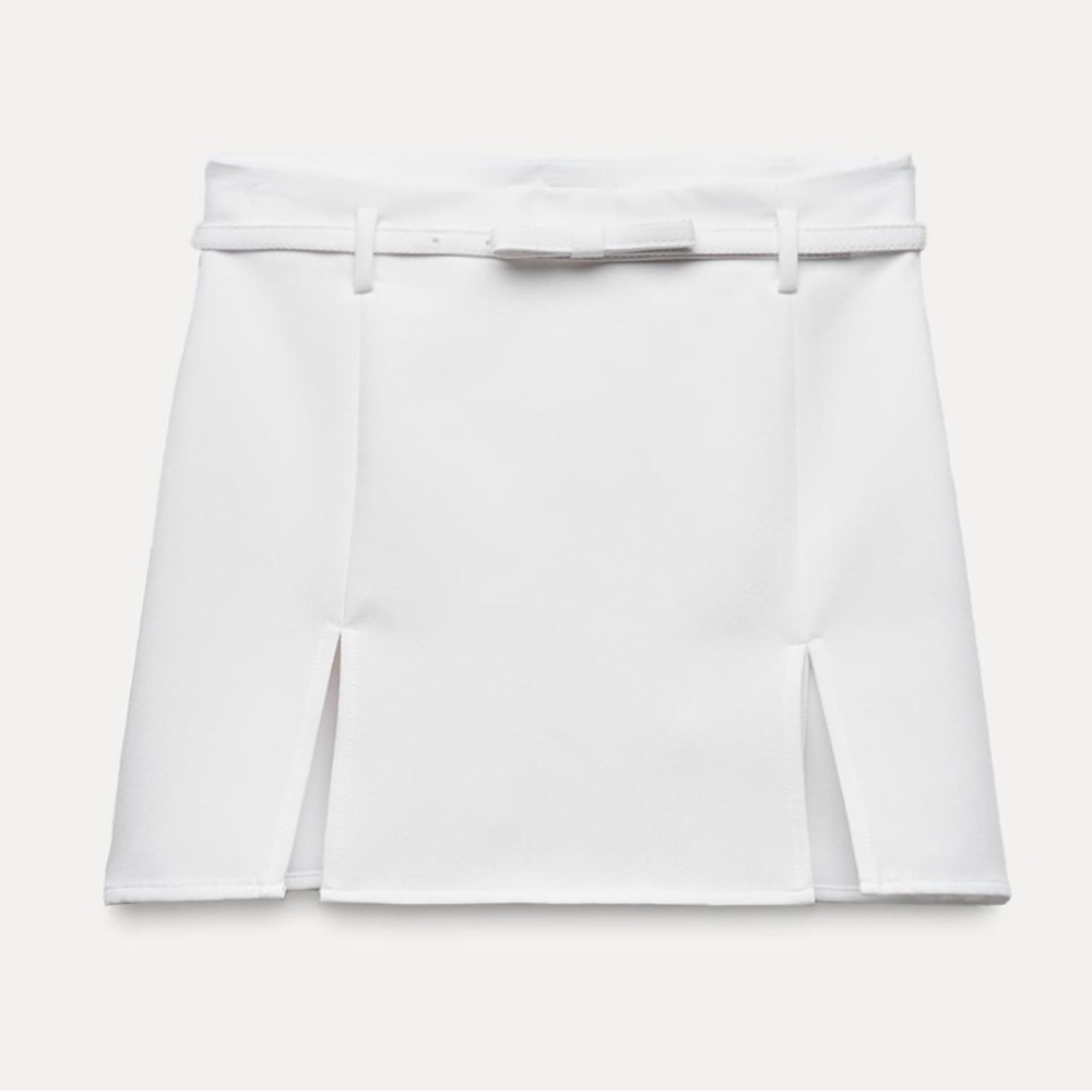 White bow skort with slits Zara XS
